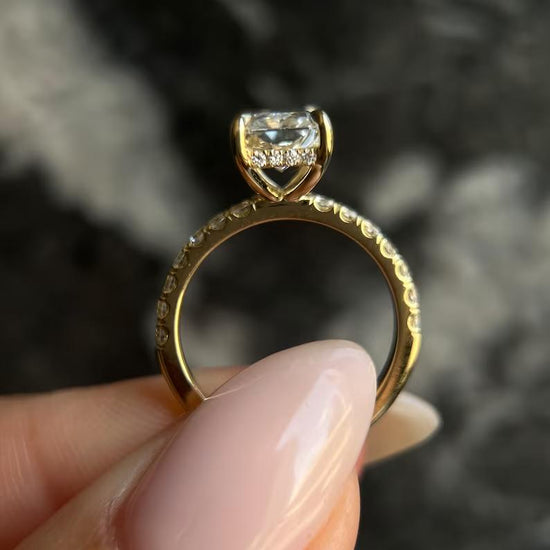 2.0 CT Radiant Hidden Halo CVD G/VS2 Diamond Engagement Ring 4