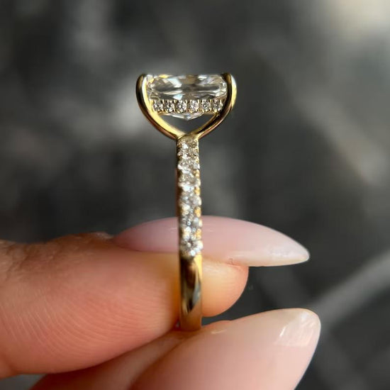 2.0 CT Radiant Hidden Halo CVD G/VS2 Diamond Engagement Ring 3