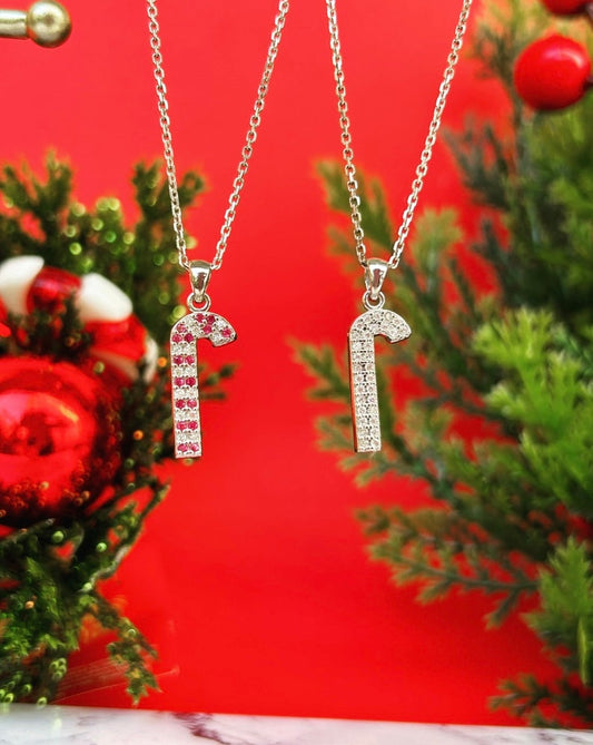 0.75 TCW Round Shape Moissanite Christmas Necklace For Her