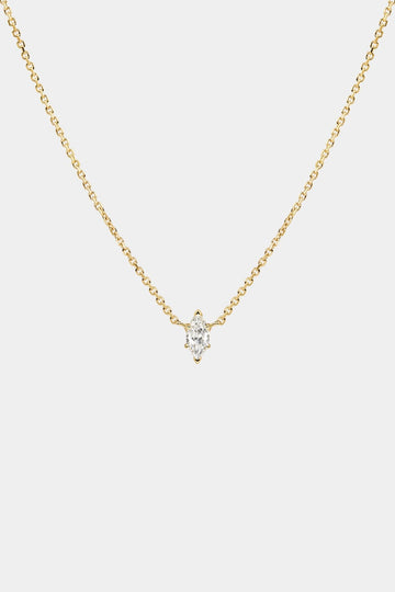 0.70 TCW Marquise Shaped Solitaire Moissanite Necklace