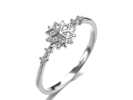 1.0 CT Round Shaped Snowflaked Moissanite Ring