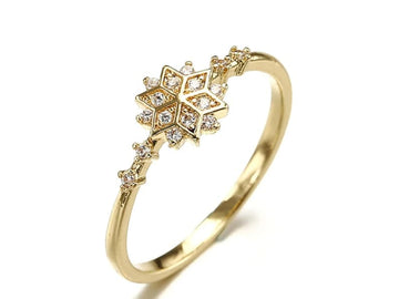 1.0 CT Round Shaped Snowflaked Moissanite Ring