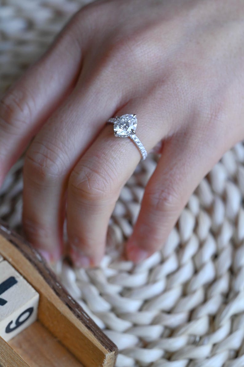 Marquise Cut Cluster Styled Lab Grown Diamond Engagement Ring