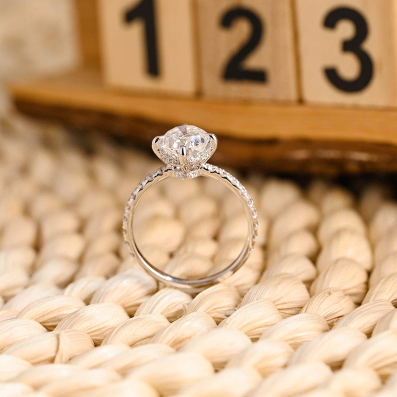Marquise Cut Cluster Styled Lab Grown Diamond Engagement Ring