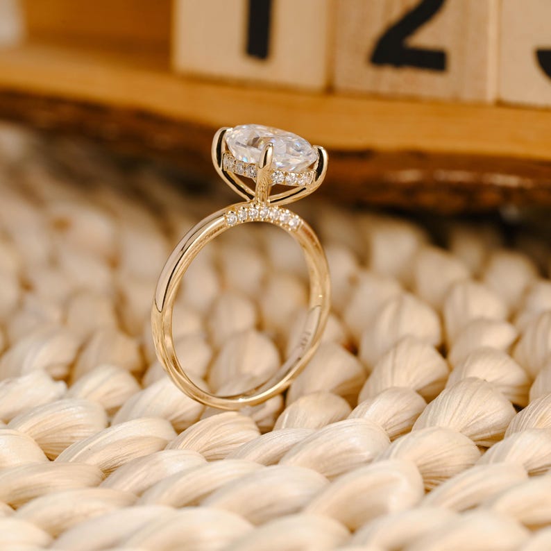 Marquise Cut Cluster Styled Lab Grown Diamond Engagement Ring