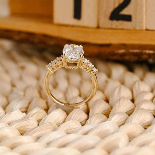 Marquise Cut Cluster Styled Lab Grown Diamond Engagement Ring