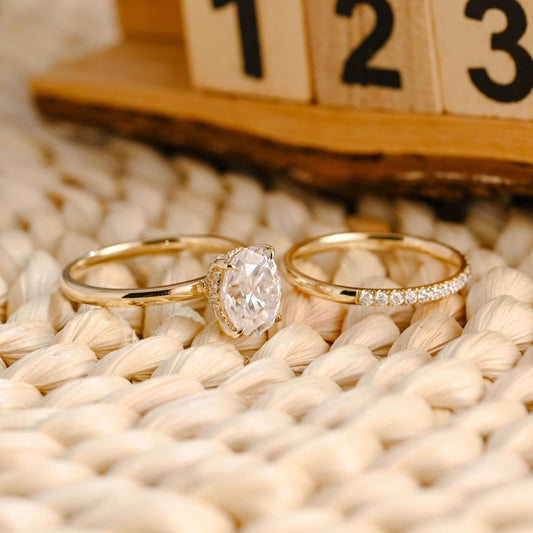 Marquise Cut Cluster Styled Lab Grown Diamond Bridal Ring Set