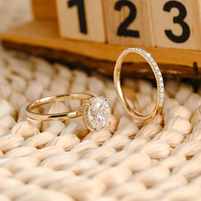 Marquise Cut Cluster Styled Lab Grown Diamond Bridal Ring Set
