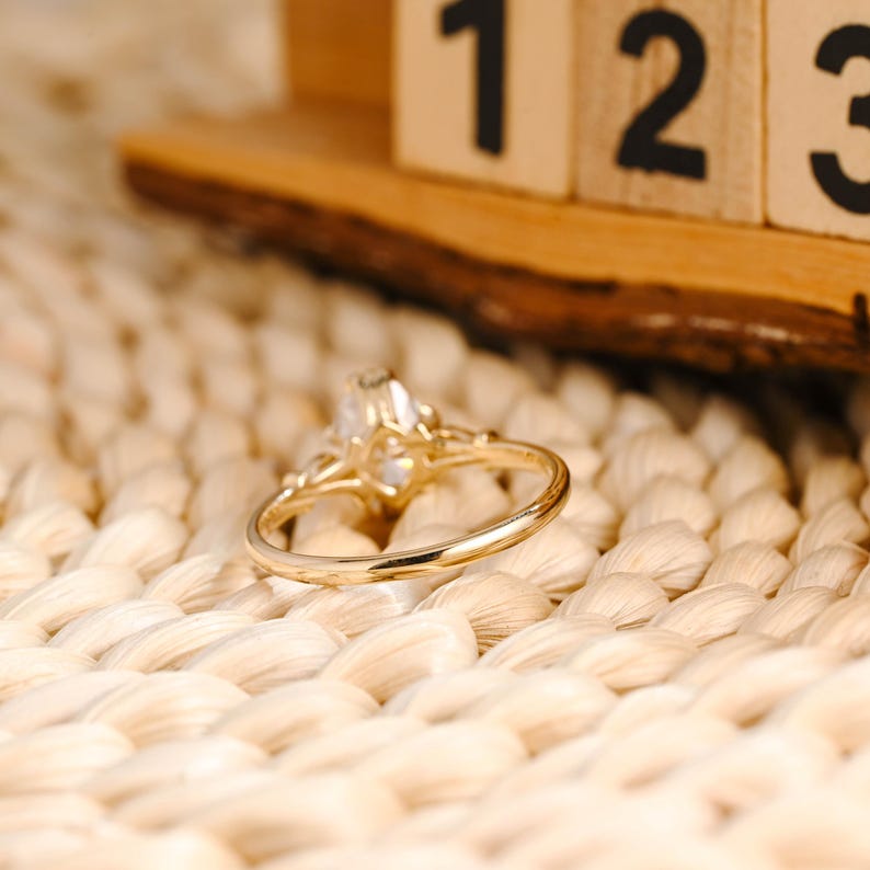 Marquise Cut Cluster Styled Lab Grown Diamond Engagement Ring