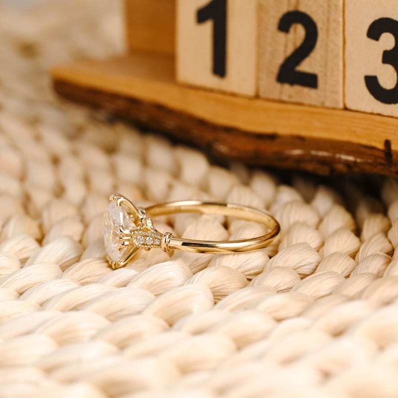 Marquise Cut Cluster Styled Lab Grown Diamond Engagement Ring