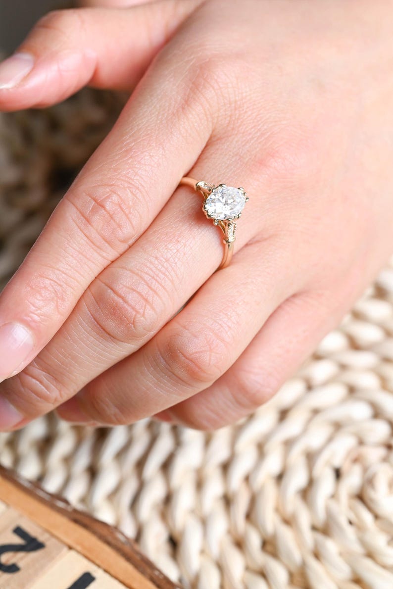 Marquise Cut Cluster Styled Lab Grown Diamond Engagement Ring