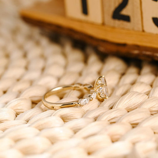 Marquise Cut Cluster Styled Lab Grown Diamond Engagement Ring