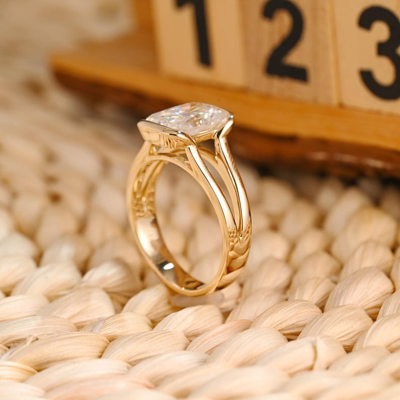 Marquise Cut Cluster Styled Lab Grown Diamond Engagement Ring