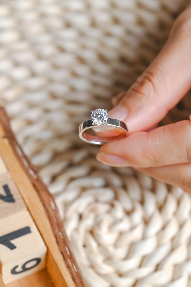 Marquise Cut Cluster Styled Lab Grown Diamond Engagement Ring