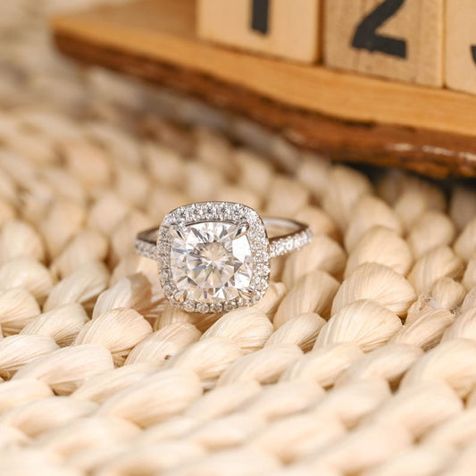 Marquise Cut Cluster Styled Lab Grown Diamond Engagement Ring