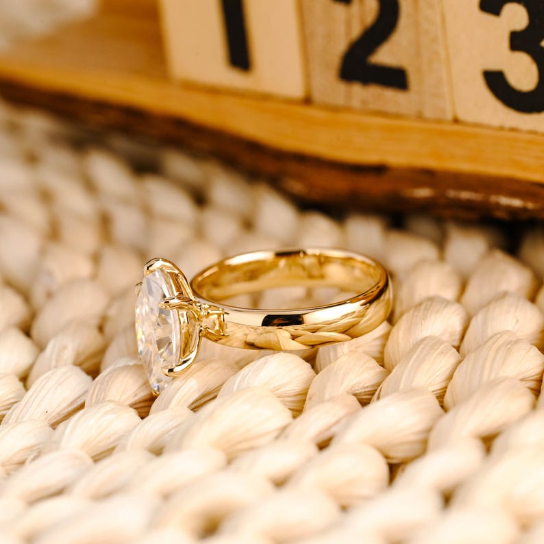 Marquise Cut Cluster Styled Lab Grown Diamond Engagement Ring