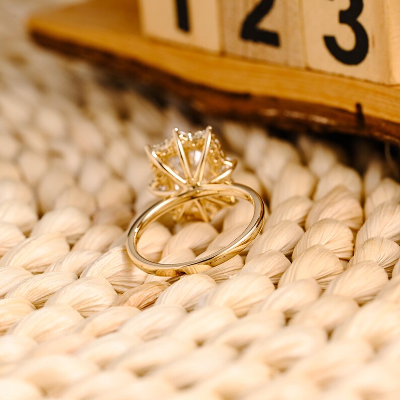 Marquise Cut Cluster Styled Lab Grown Diamond Engagement Ring
