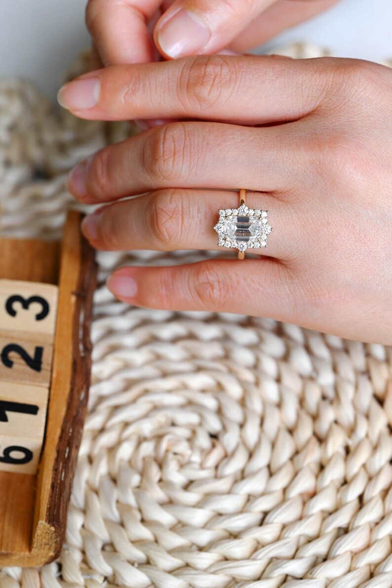 Marquise Cut Cluster Styled Lab Grown Diamond Engagement Ring