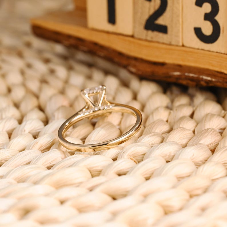 Marquise Cut Cluster Styled Lab Grown Diamond Engagement Ring