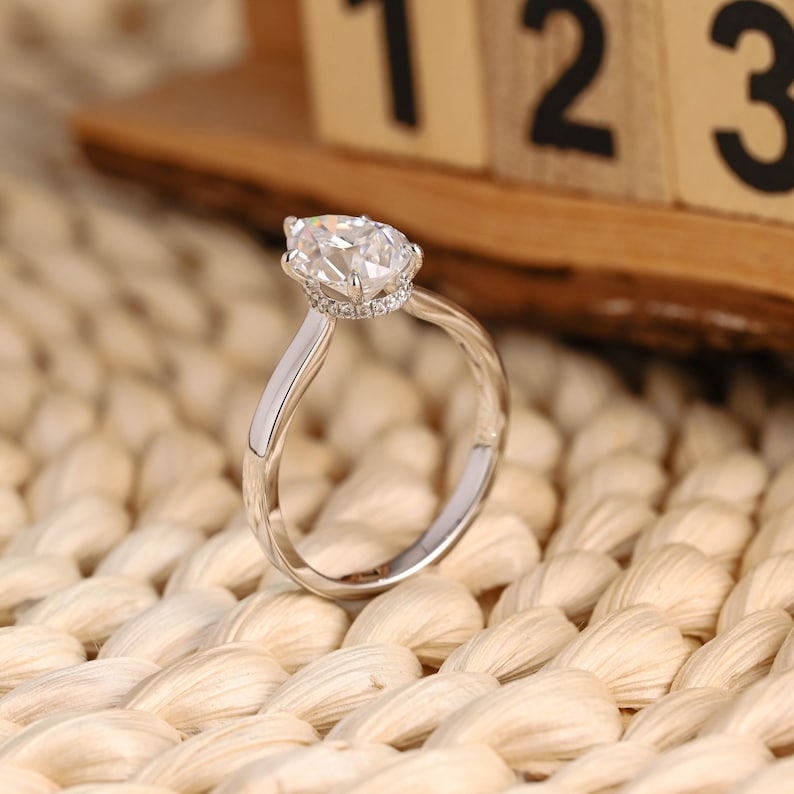 Marquise Cut Cluster Styled Lab Grown Diamond Engagement Ring