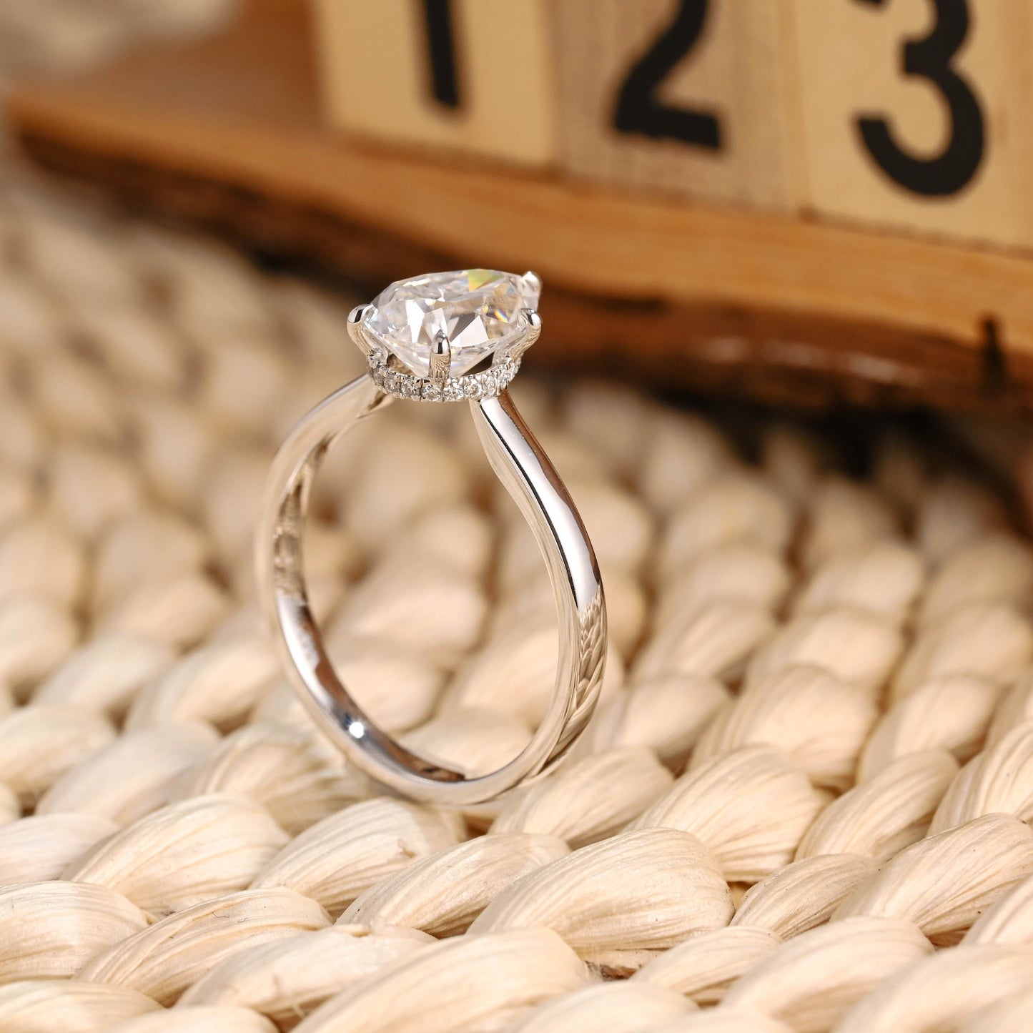Marquise Cut Cluster Styled Lab Grown Diamond Engagement Ring