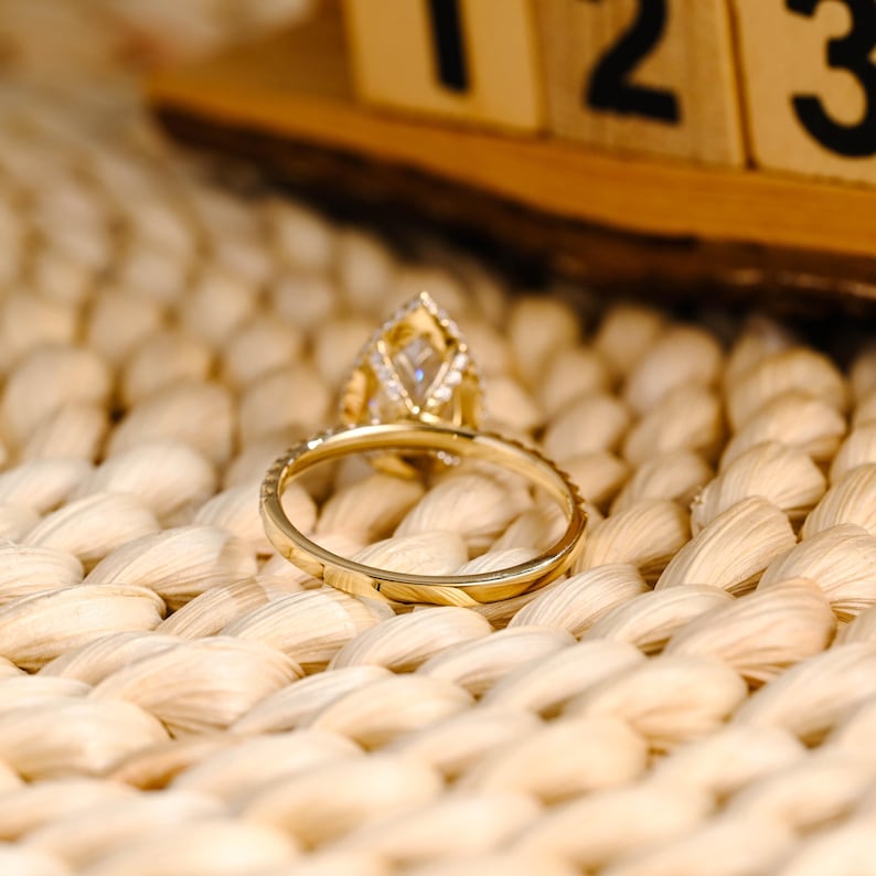 Marquise Cut Cluster Styled Lab Grown Diamond Engagement Ring