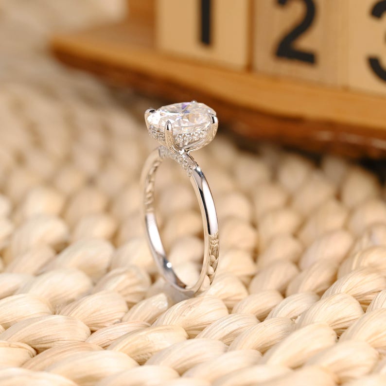 Marquise Cut Cluster Styled Lab Grown Diamond Engagement Ring