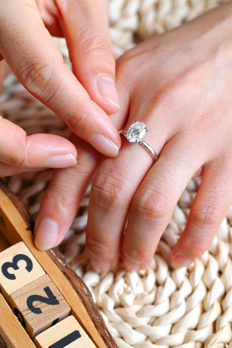 Marquise Cut Cluster Styled Lab Grown Diamond Engagement Ring