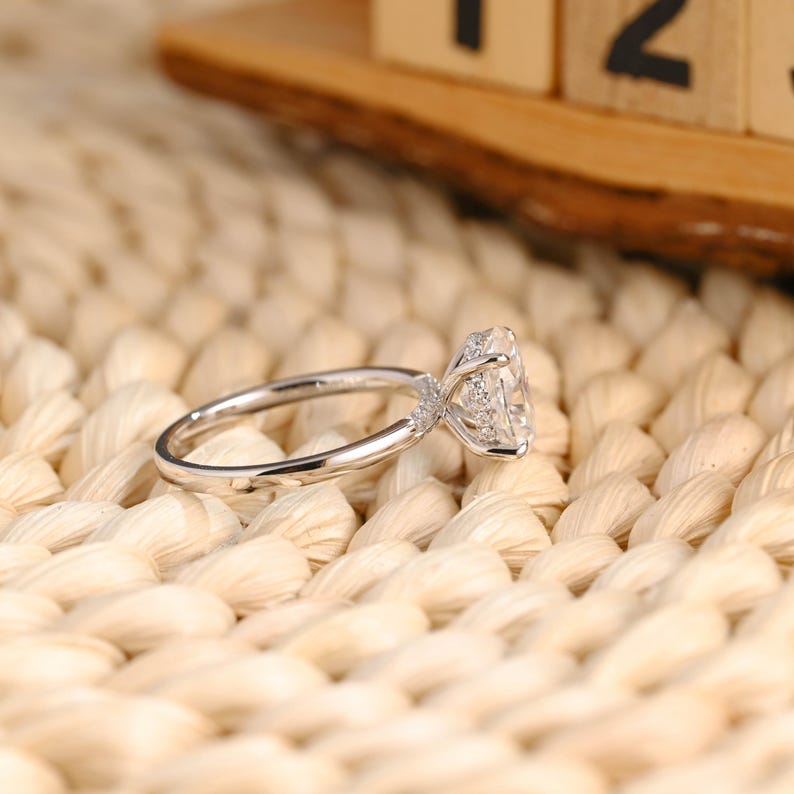 Marquise Cut Cluster Styled Lab Grown Diamond Engagement Ring