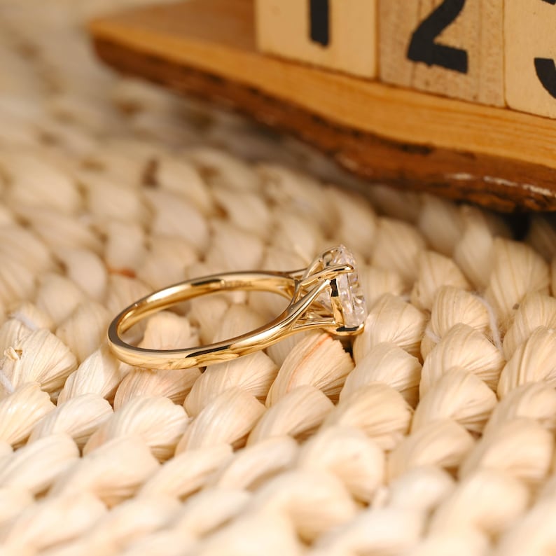 Marquise Cut Cluster Styled Lab Grown Diamond Engagement Ring