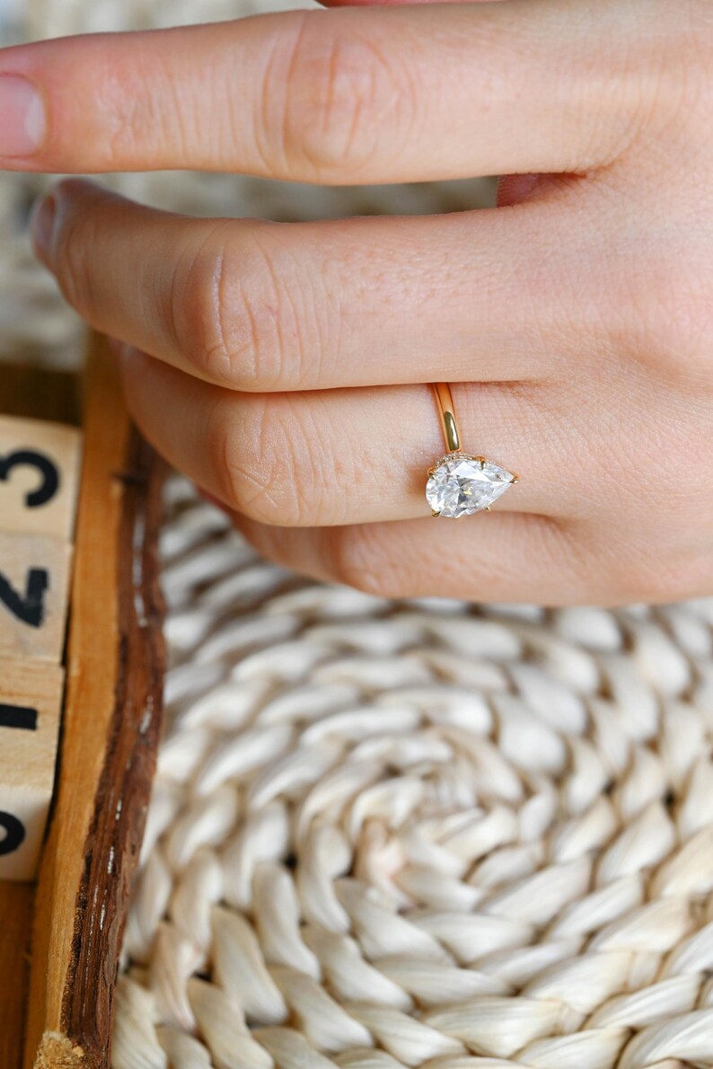 Marquise Cut Cluster Styled Lab Grown Diamond Engagement Ring