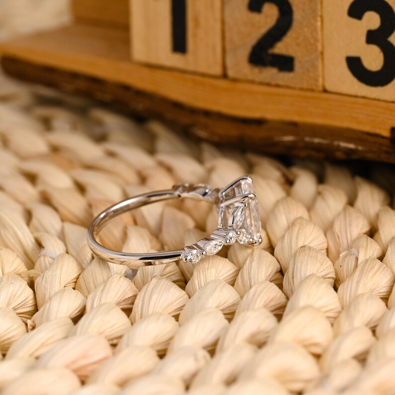 Marquise Cut Cluster Styled Lab Grown Diamond Engagement Ring