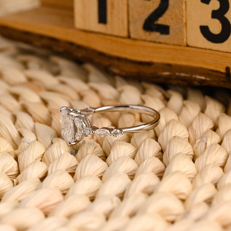 Marquise Cut Cluster Styled Lab Grown Diamond Engagement Ring
