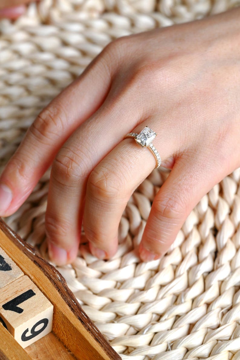 Marquise Cut Cluster Styled Lab Grown Diamond Engagement Ring