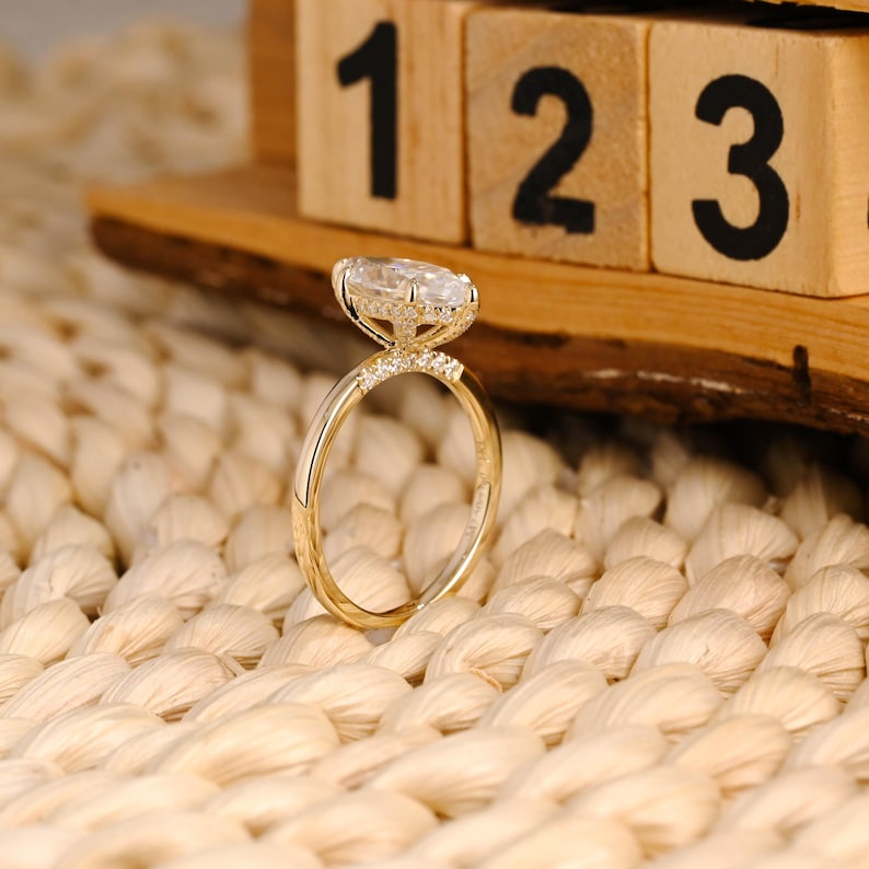 Marquise Cut Cluster Styled Lab Grown Diamond Engagement Ring