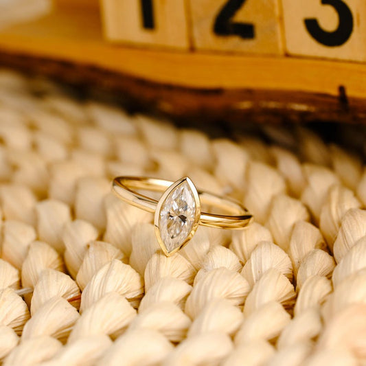 Marquise Cut Cluster Styled Lab Grown Diamond Engagement Ring