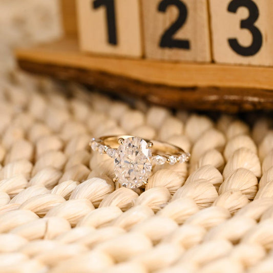 Marquise Cut Cluster Styled Lab Grown Diamond Engagement Ring