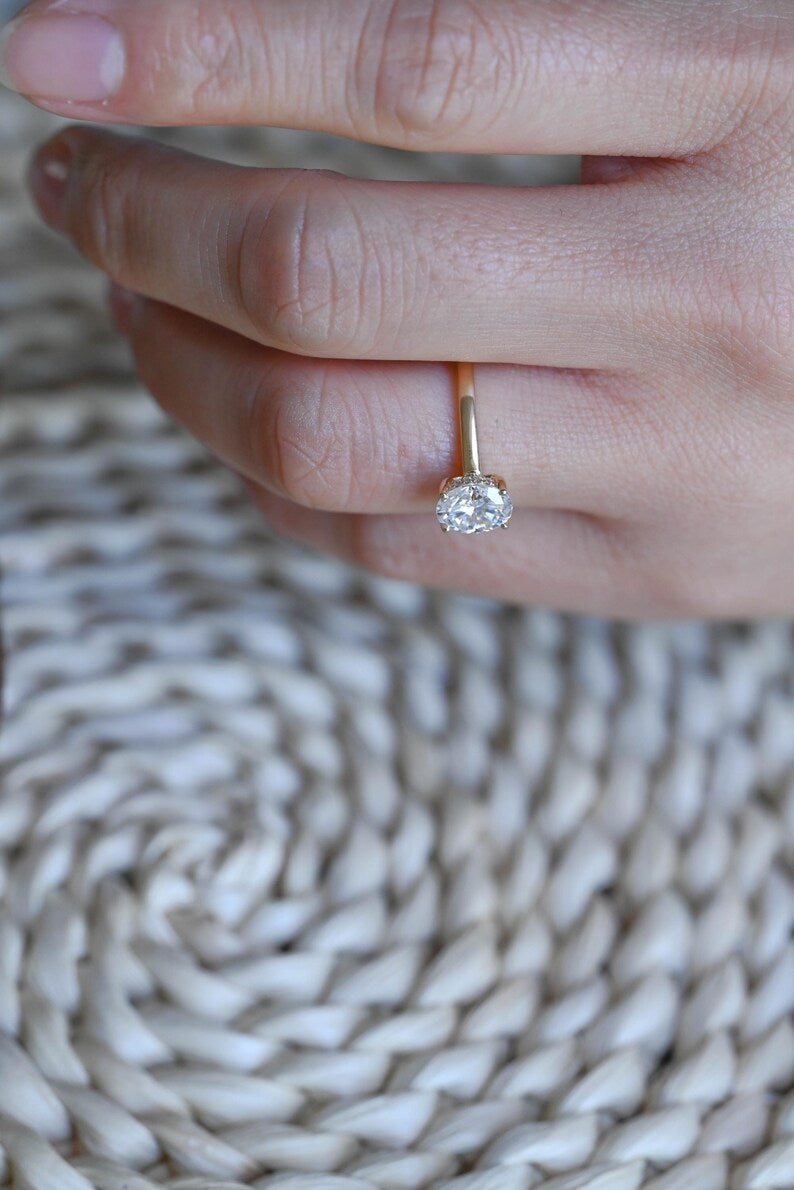 Marquise Cut Cluster Styled Lab Grown Diamond Engagement Ring