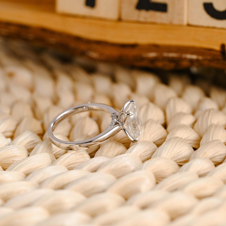 Marquise Cut Cluster Styled Lab Grown Diamond Engagement Ring