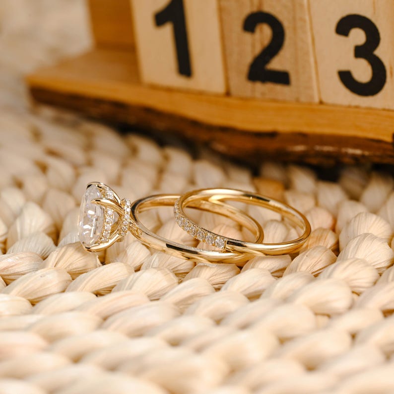 Marquise Cut Cluster Styled Lab Grown Diamond Bridal Ring Set