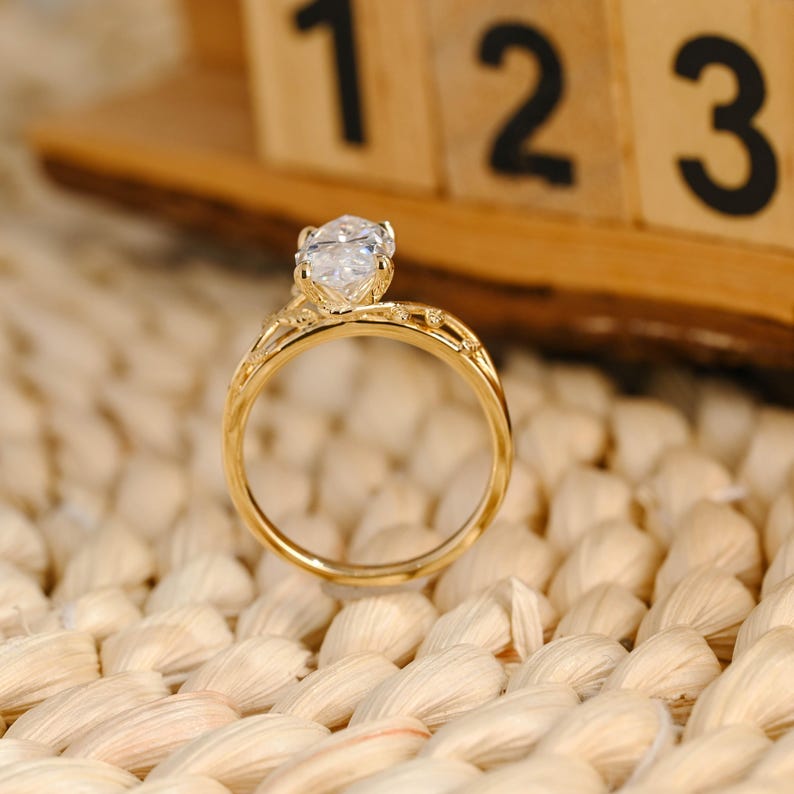 Marquise Cut Cluster Styled Lab Grown Diamond Engagement Ring