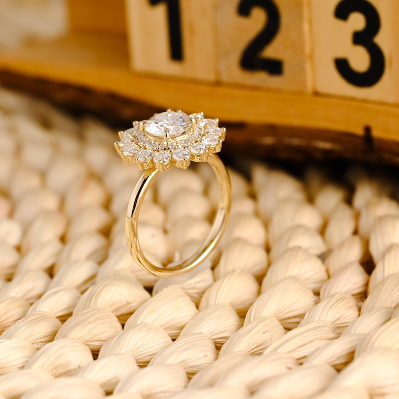 Marquise Cut Cluster Styled Lab Grown Diamond Engagement Ring