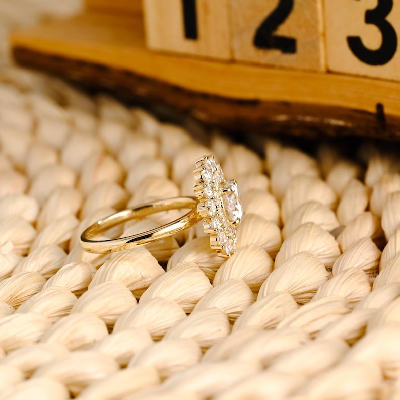 Marquise Cut Cluster Styled Lab Grown Diamond Engagement Ring
