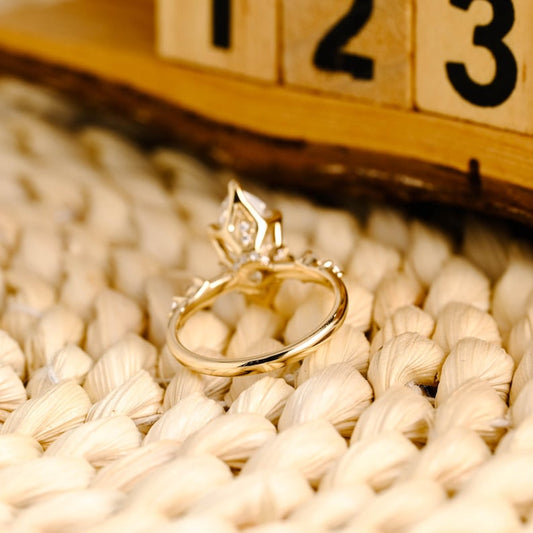 Marquise Cut Cluster Styled Lab Grown Diamond Engagement Ring