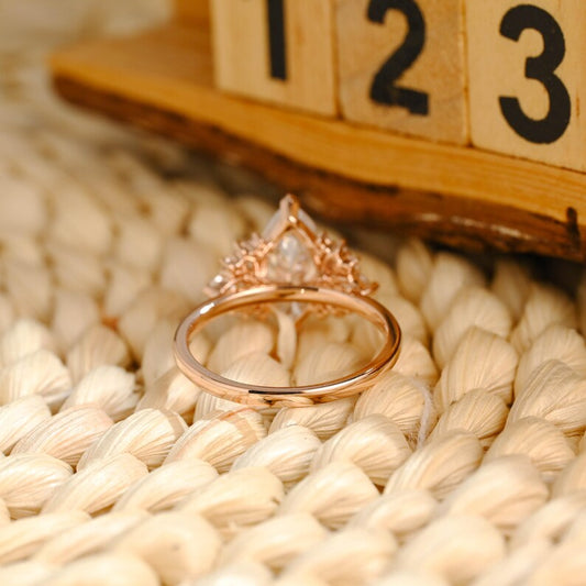 Marquise Cut Cluster Styled Lab Grown Diamond Engagement Ring