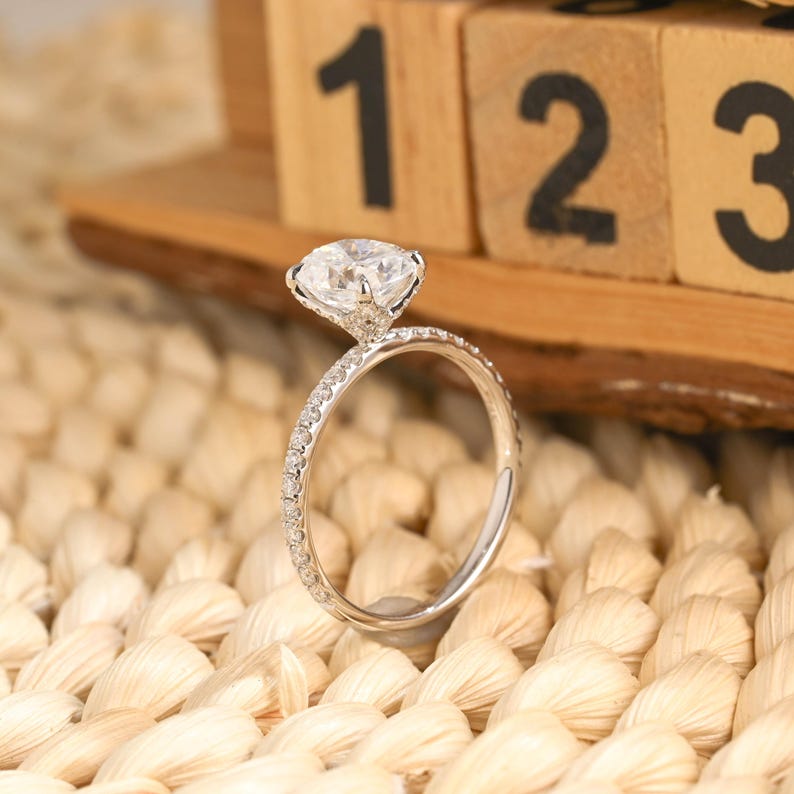 Marquise Cut Cluster Styled Lab Grown Diamond Engagement Ring