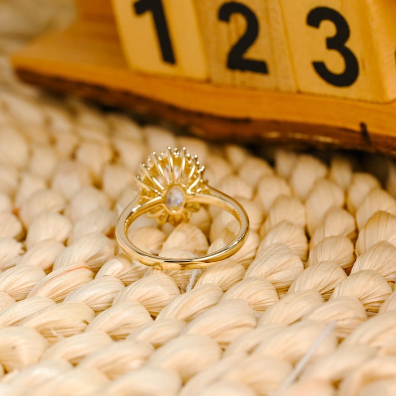 Marquise Cut Cluster Styled Lab Grown Diamond Engagement Ring