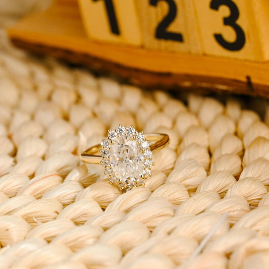 Marquise Cut Cluster Styled Lab Grown Diamond Engagement Ring