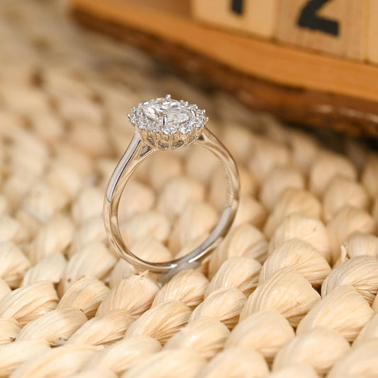Marquise Cut Cluster Styled Lab Grown Diamond Engagement Ring