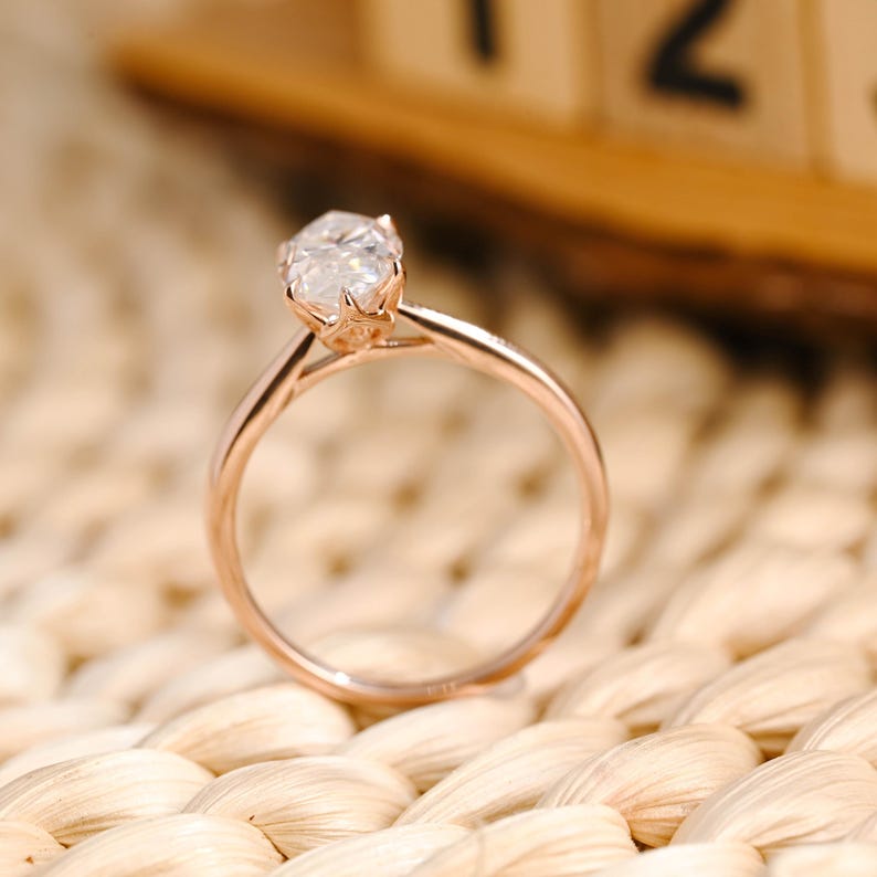 Marquise Cut Cluster Styled Lab Grown Diamond Engagement Ring